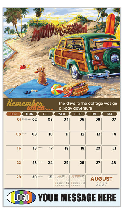 2027 Business Promo Calendar - Remember When - Afternoon At The Beach by Joseph Burgess - August