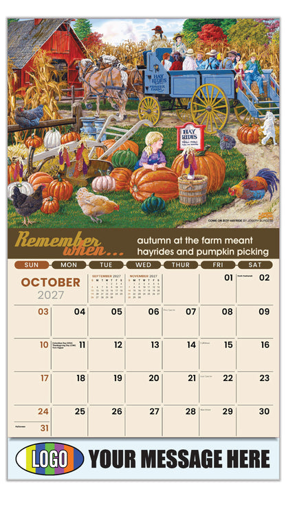 2027 Business Promotion Calendar - Remember When - Come On Boy Hayride by Joseph Burgess - October