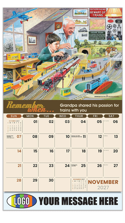 2027 Business Promotion Calendar - Remember When - Grandad’s Attic by Trevor Mitchell - November