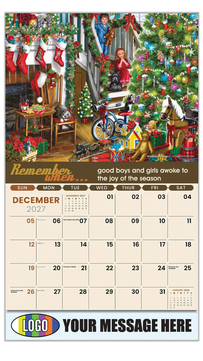 2027 Business Promotion Calendar - Remember When - Morning Surprise by Liz Goodrick-Dillon - December