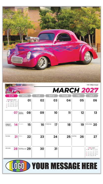 2027 Business Promotional Calendar - Road Warriors - 1941 Willys Coupe - March