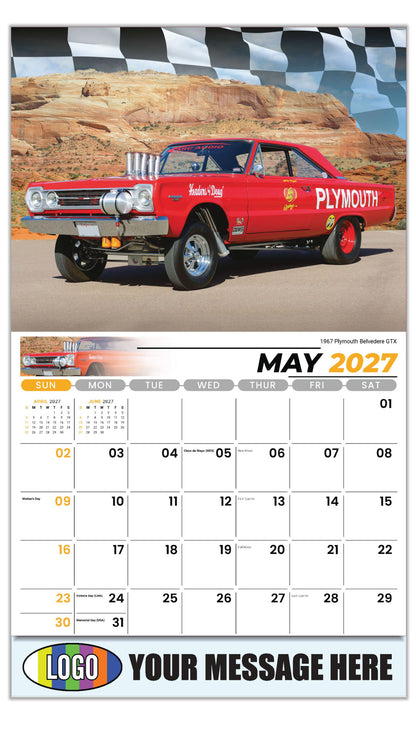 2027 Business Advertising Calendar - Road Warriors - 1967 Plymouth Belvedere GTX - May