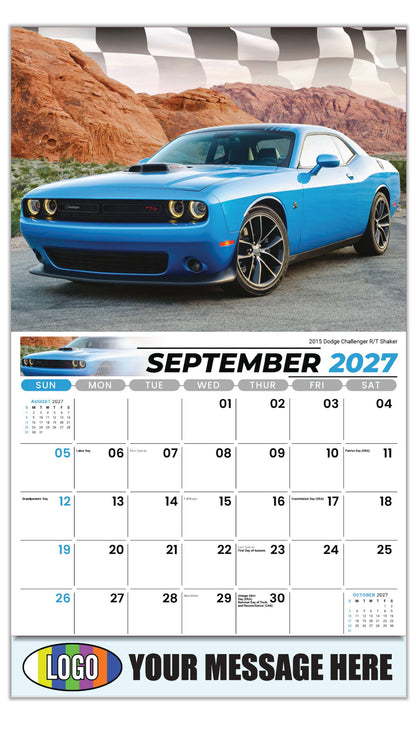 2027 Business Promo Calendar - Road Warriors - 2015 Dodge Challenger R/T Shaker - September