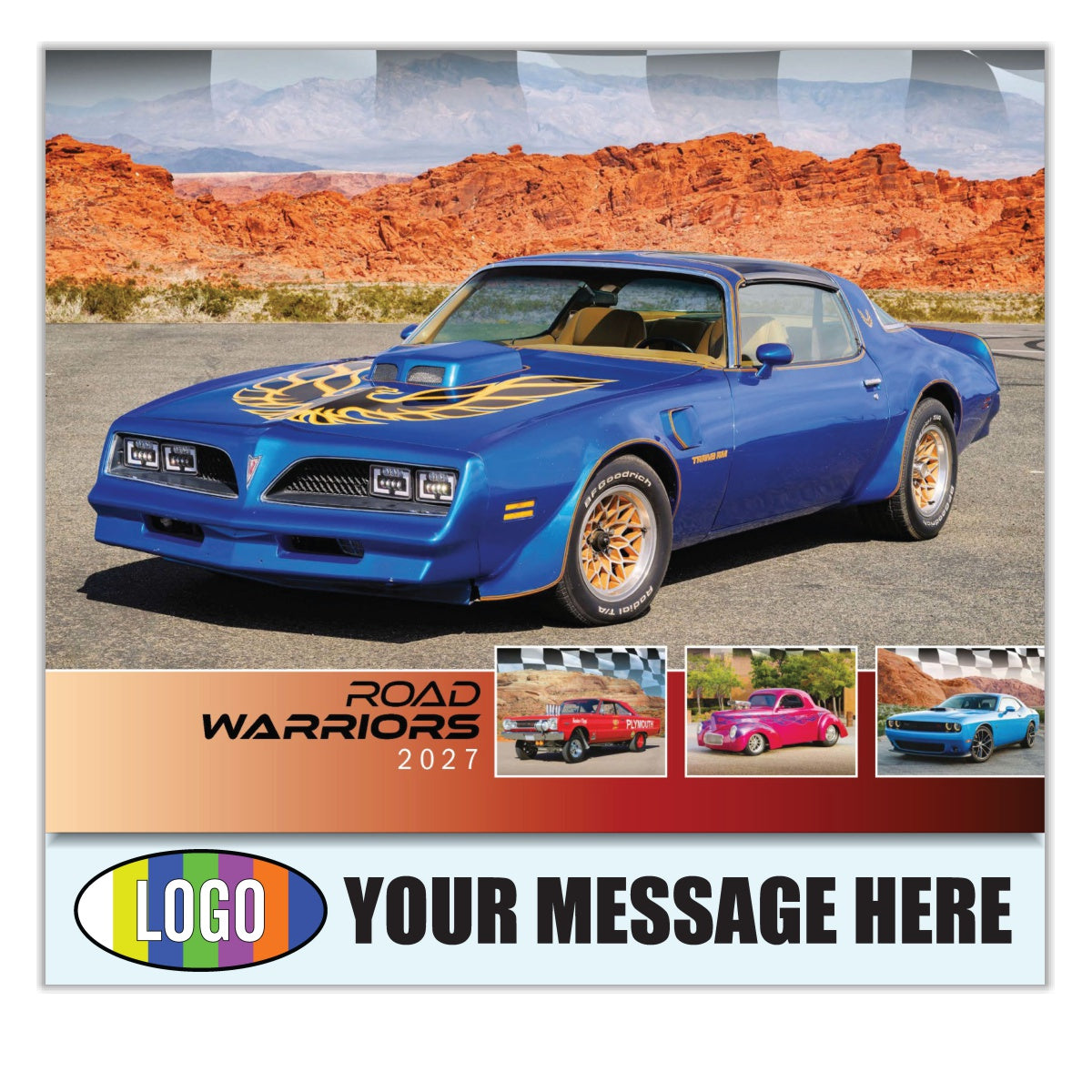 2027 Business Promotion Calendar - Road Warriors - Printed with your Logo, Name and message