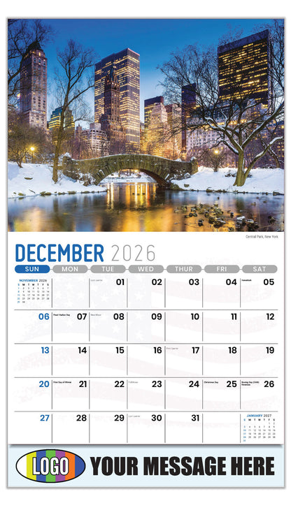 2027 Business Promotional Calendar - Scenes of America - Central Park, New York - December_a
