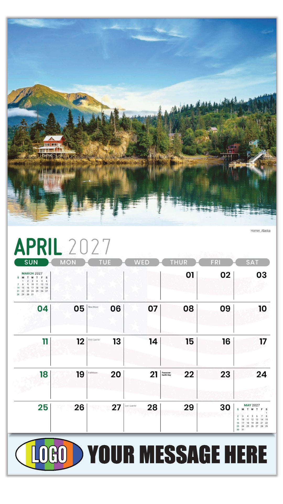2027 Business Advertising Calendar - Scenes of America - Homer, Alaska
 - April