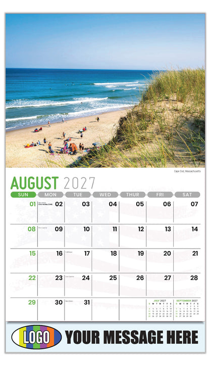 2027 Business Promo Calendar - Scenes of America - Cape Cod, Massachusetts - August