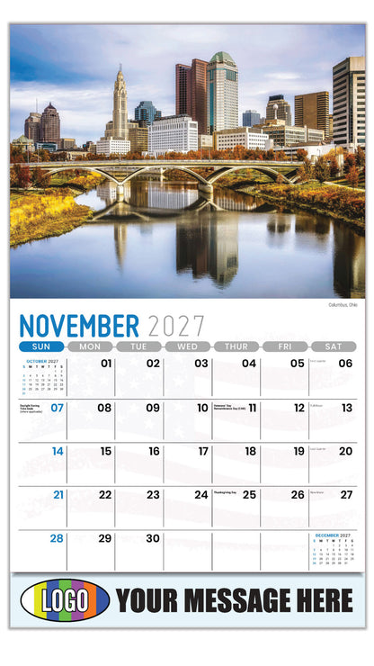 2027 Business Promotion Calendar - Scenes of America - Columbus, Ohio - November