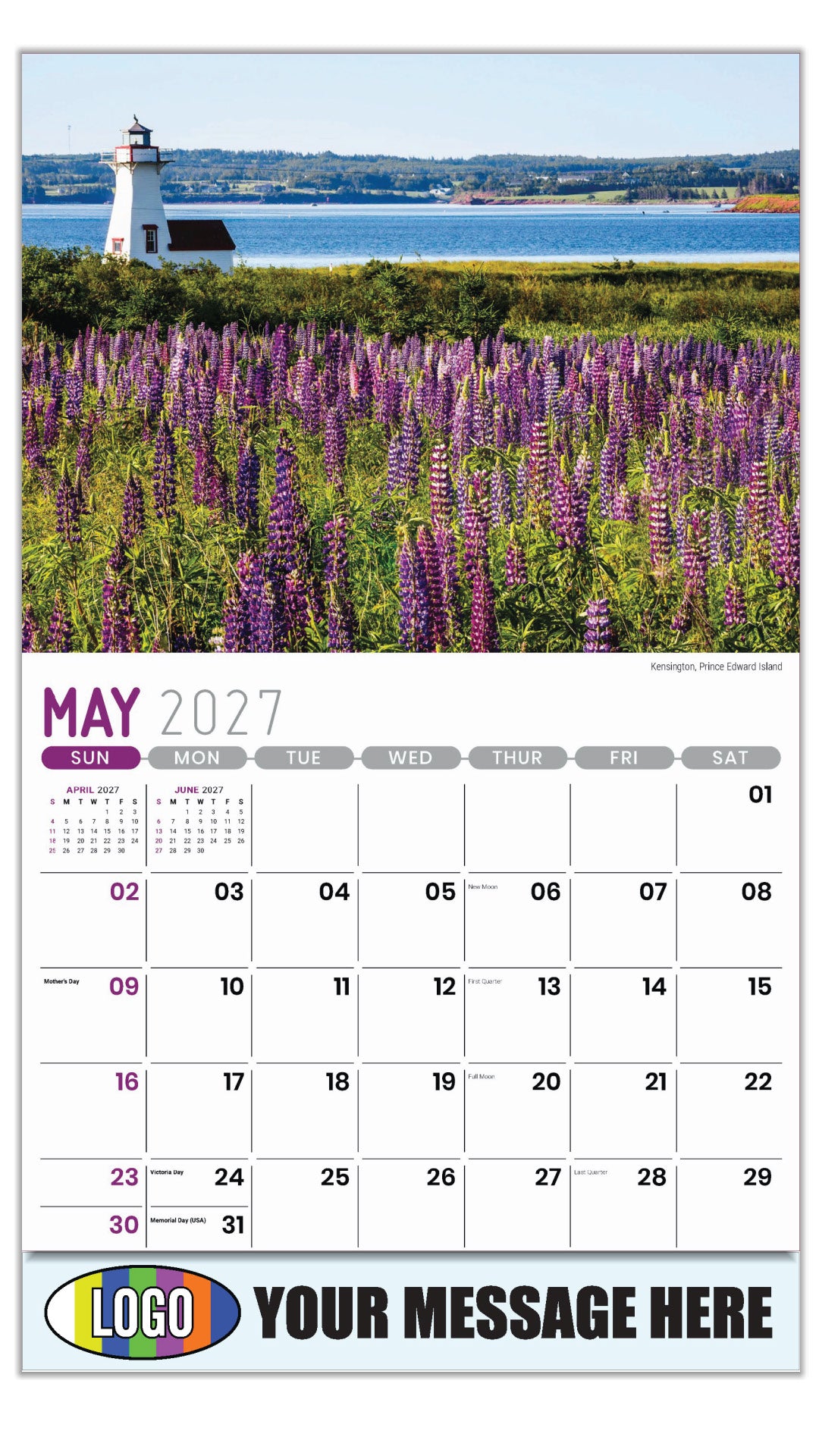 2027 Business Advertising Calendar - Atlantic Canada Scenic - Kensington, Prince Edward Island - May