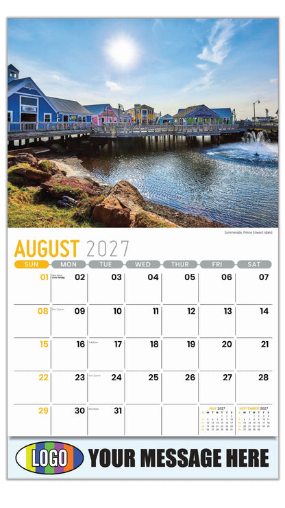 2027 Business Promo Calendar - Atlantic Canada Scenic - Summerside, Prince Edward Island - August