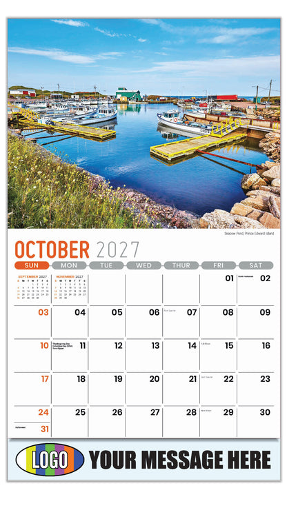 2027 Business Promotion Calendar - Atlantic Canada Scenic - Seacow Pond, Prince Edward Island - October
