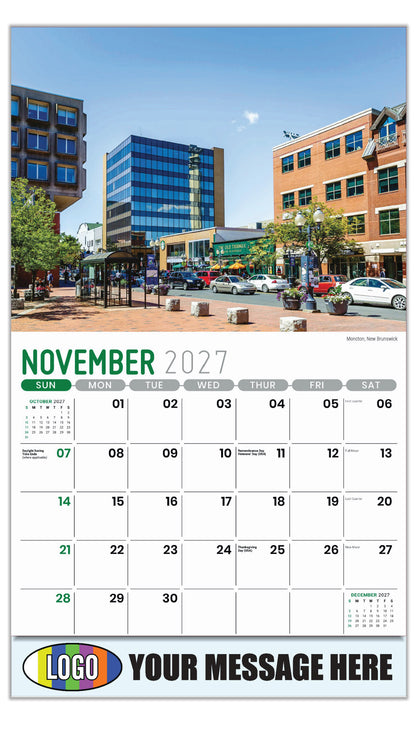 2027 Business Promotion Calendar - Atlantic Canada Scenic - Moncton, New Brunswick - November