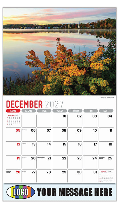 2027 Business Promotion Calendar - Atlantic Canada Scenic - Lunenburg, Nova Scotia  - December