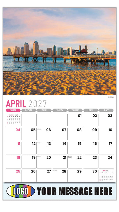 2027 Business Advertising Calendar - Scenes of California - San Diego - April