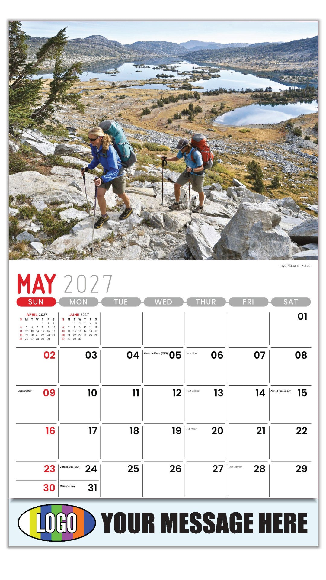 2027 Business Advertising Calendar - Scenes of California - Inyo National Forest - May
