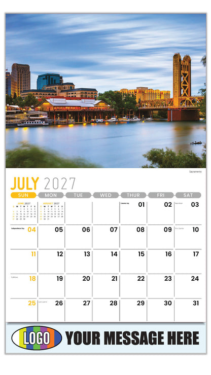 2027 Business Promo Calendar - Scenes of California - Sacramento - July