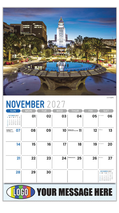 2027 Business Promotion Calendar - Scenes of California - Los Angeles - November