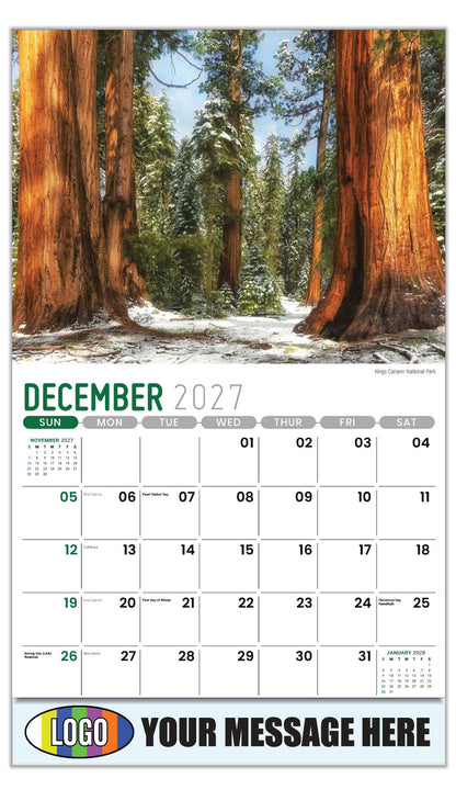 2027 Business Promotion Calendar - Scenes of California - Kings Canyon National Park - December