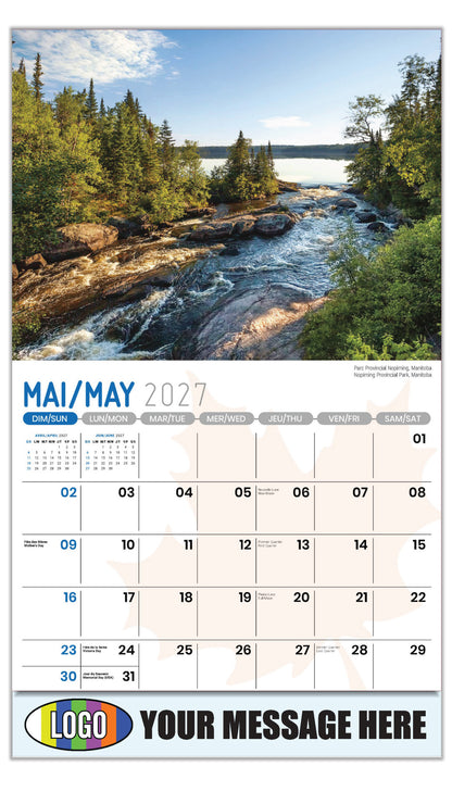 2027 Business Advertising Calendar - Scenes of Canada - Parc Provincial Nopiming, Manitoba - May