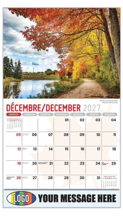 2027 Business Promotion Calendar - Scenes of Canada - Moncton, Nouveau-Brunswick - December