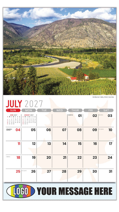 2027 Scenes of Canada Business Promo Calendar - Similkameen Valley, British Columbia - July