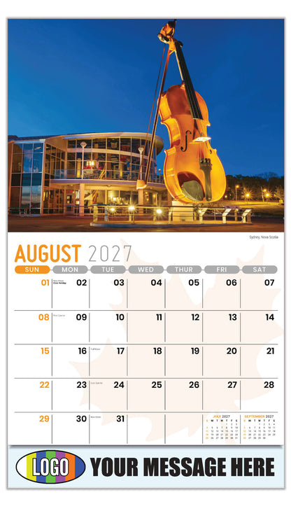 2027 Scenes of Canada Business Promo Calendar - Sydney, Nova Scotia - August