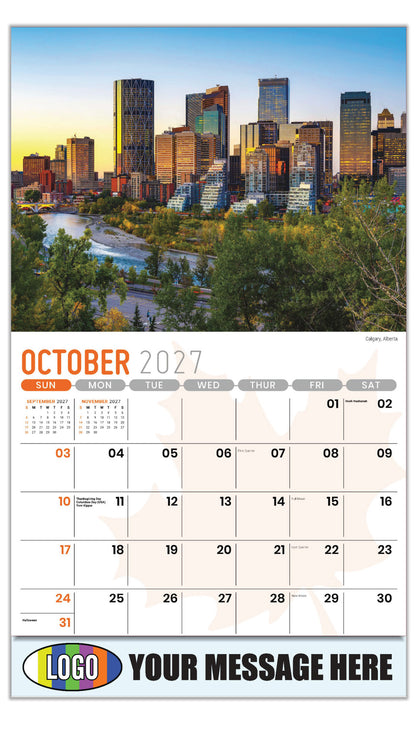 2027 Scenes of Canada Business Promotion Calendar - Calgary, Alberta - October