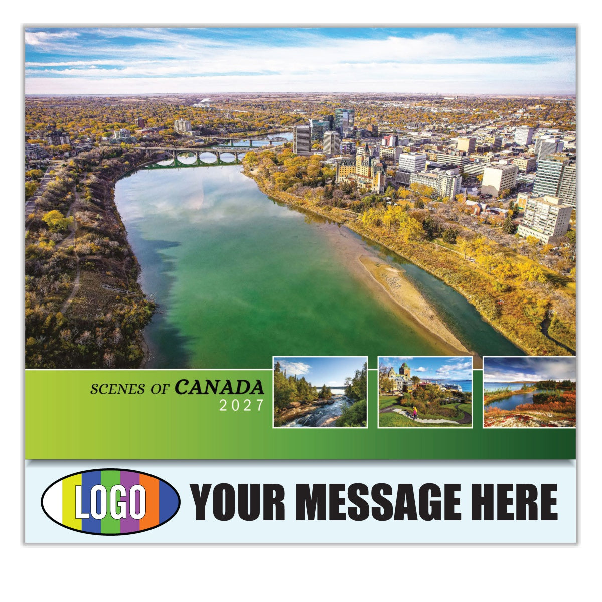 2027 Business Promotion Calendar - Scenes of Canada - Printed with your Logo, Name and message