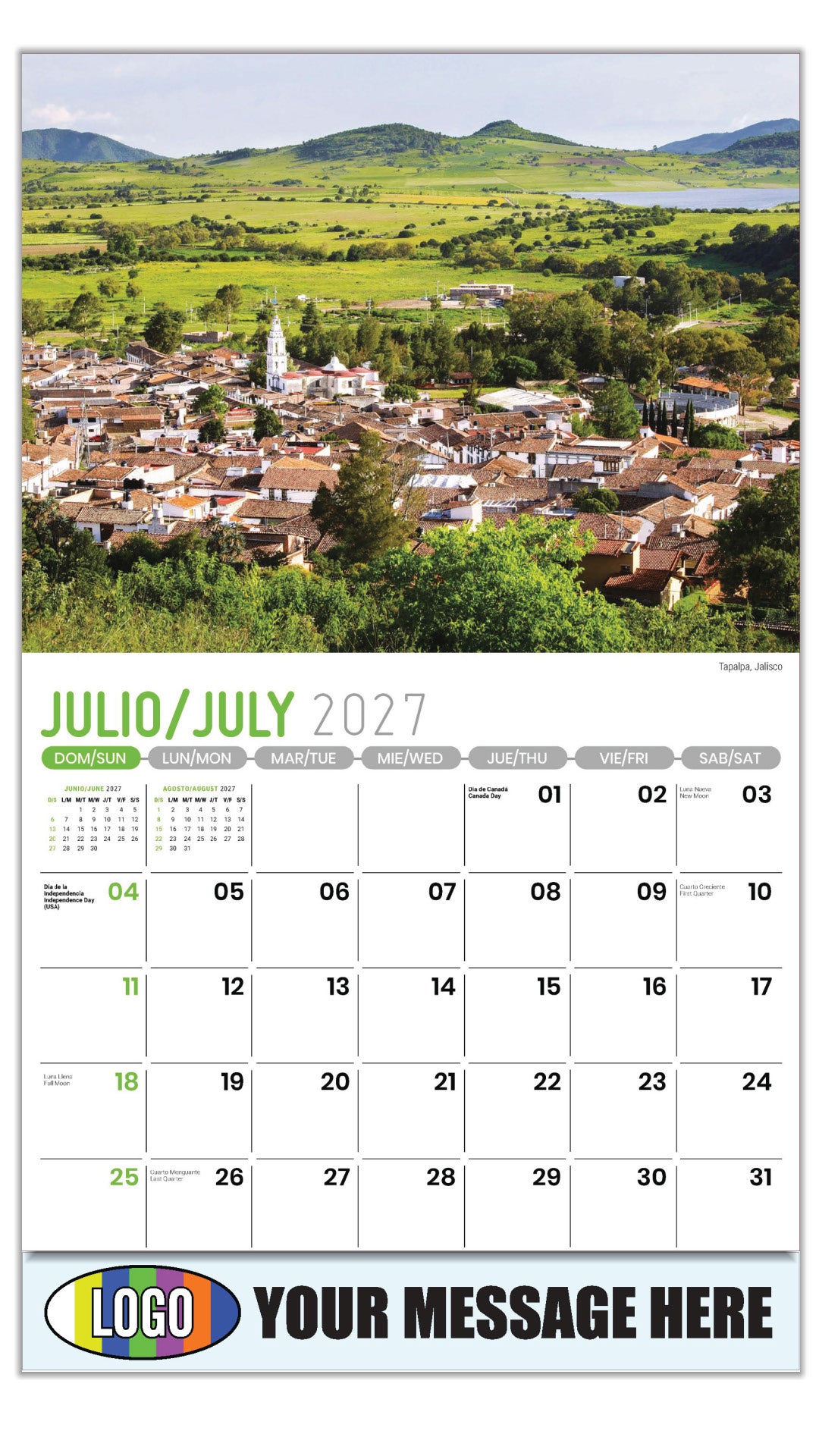 2027 Business Promo Calendar - Scenes of Mexico - Tapalpa, Jalisco - July