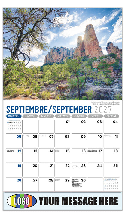 2027 Business Promo Calendar - Scenes of Mexico - Sierra de Órganos National Park , Zacatecas | 
Parque Nacional Sierra de Órganos, Zacatecas - September