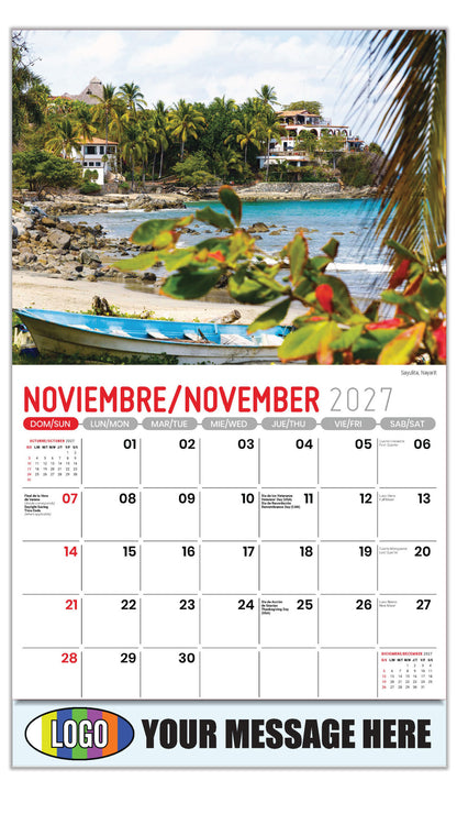 2027 Business Promotion Calendar - Scenes of Mexico - Sayulita, Nayarit - November