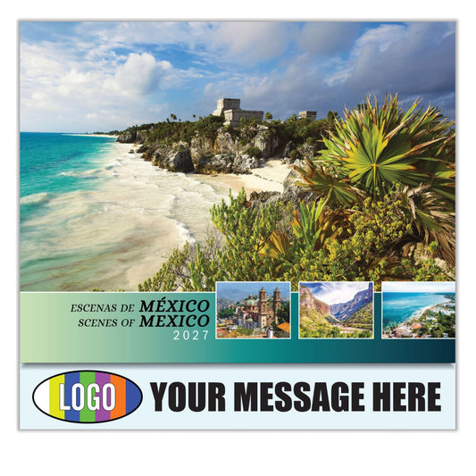 2027 Business Advertising Calendar - Scenes of Mexico - Printed with your Logo, Name and message