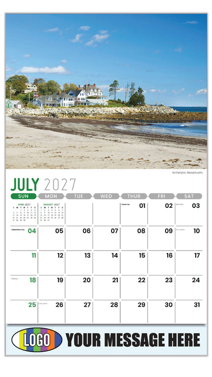 2027 Business Promo Calendar - Scenes of New England - Northampton, Massachusetts - July