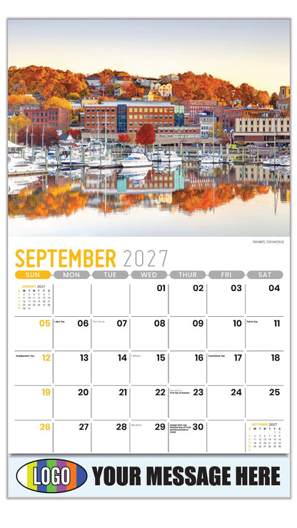 2027 Business Promo Calendar - Scenes of New England - Norwich, Connecticut - September