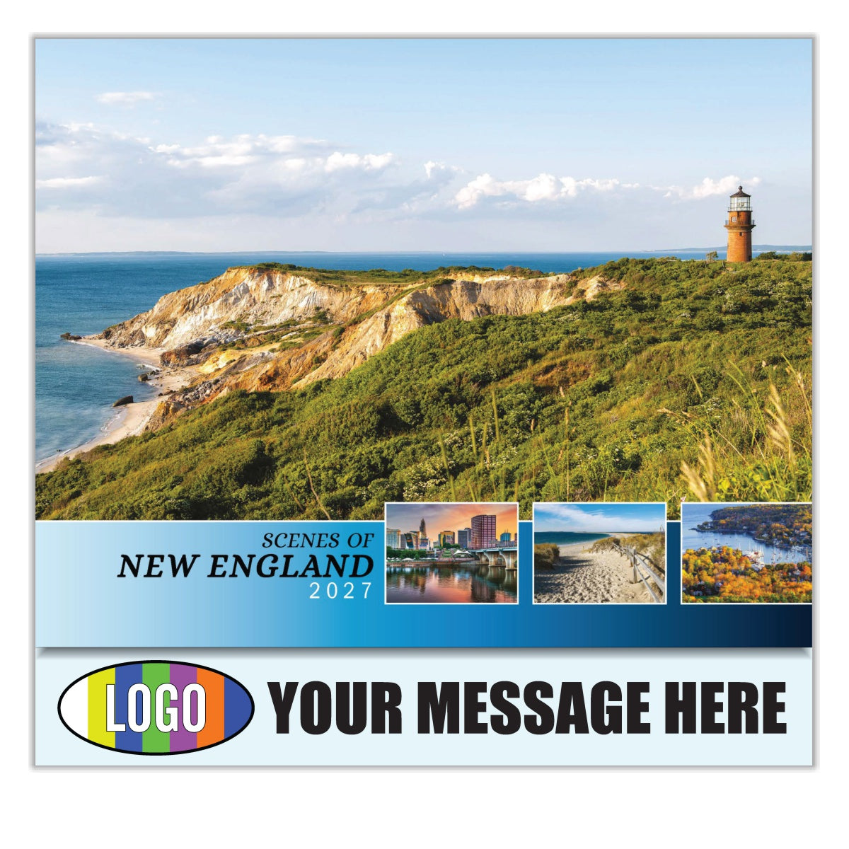 2027 Business Promo Calendar - Scenes of New England - Printed with your Logo, Name and message