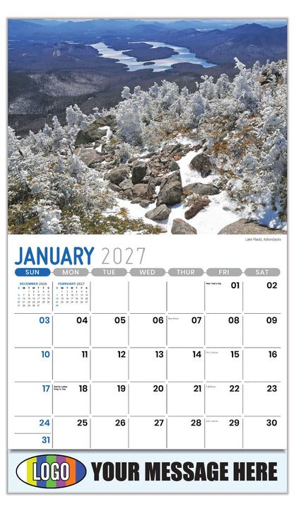 2027 Business Promotional Calendar - Scenes of New York - 

Lake Placid, Adirondacks  - January