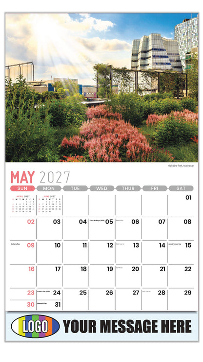 2027 Business Advertising Calendar - Scenes of New York - High Line Park, Manhattan - May