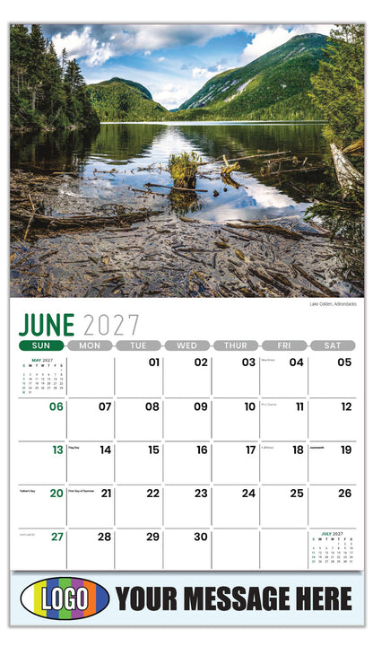 2027 Business Advertising Calendar - Scenes of New York - Lake Colden, Adirondacks - June