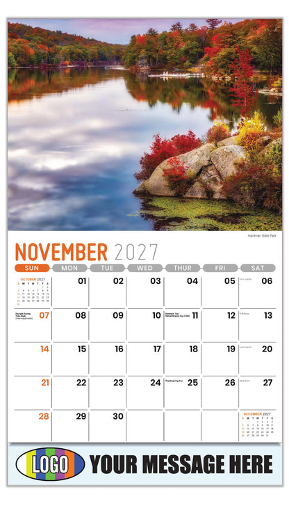 2027 Business Promotion Calendar - Scenes of New York - Harriman State Park - November