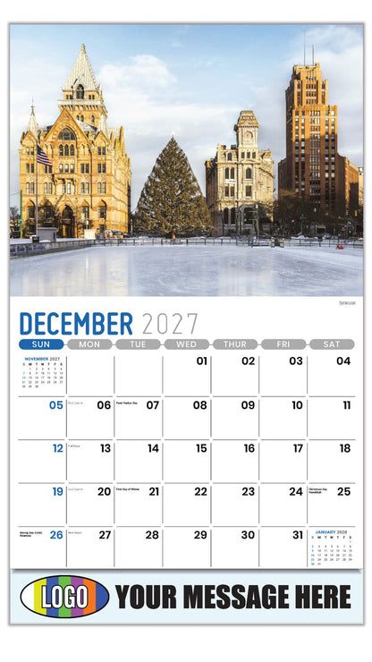 2027 Business Promotion Calendar - Scenes of New York - 
Syracuse - December