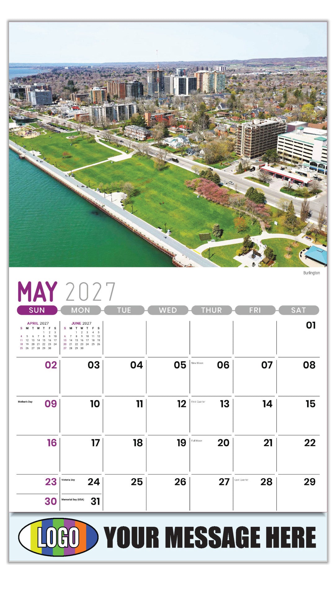 2027 Business Advertising Calendar - Scenes of Ontario - Burlington - May