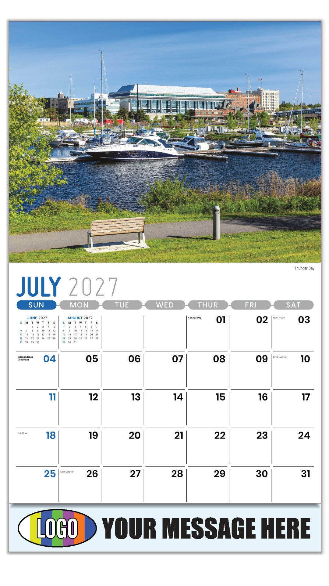 2027 Business Promo Calendar - Scenes of Ontario - Thunder Bay - July