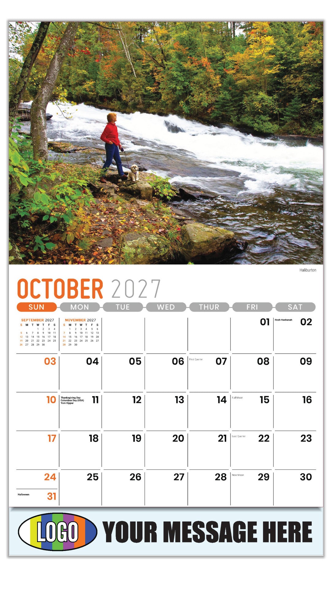 2027 Business Promotion Calendar - Scenes of Ontario - Haliburton - October