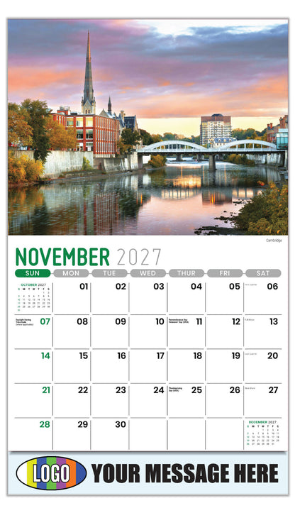 2027 Business Promotion Calendar - Scenes of Ontario - Cambridge - November