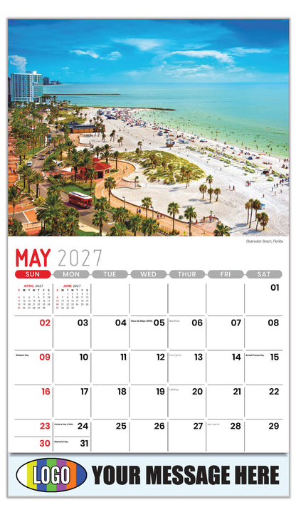 2027 Business Advertising Calendar - Scenes of Southeast USA - Clearwater Beach, Florida - May