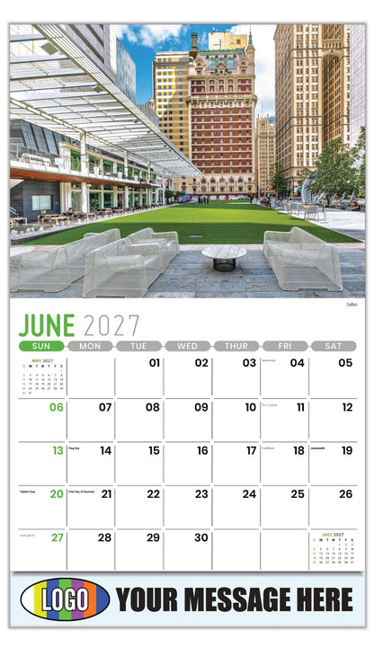 2027 Business Advertising Calendar - Scenes of Texas - Dallas - June