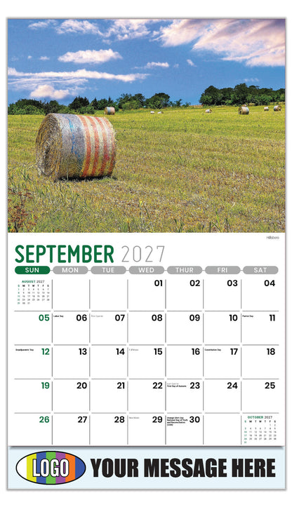 2027 Business Promo Calendar - Scenes of Texas - Hillsboro - September