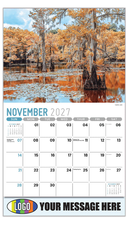 2027 Business Promotion Calendar - Scenes of Texas - Caddo Lake - November