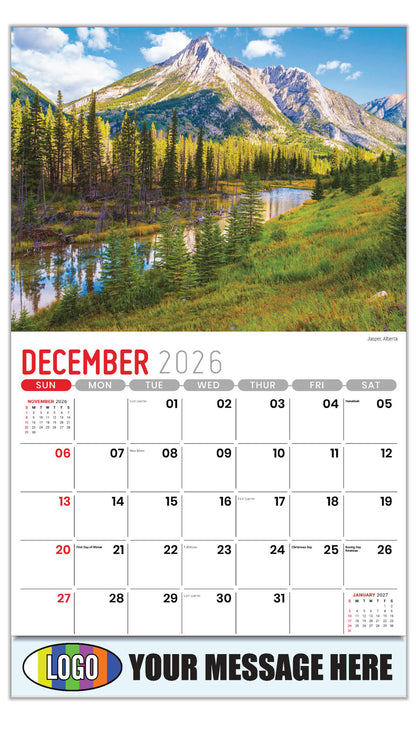2027 Business Promotional Calendar - Scenes of Western Canada - Jasper, Alberta - December_a