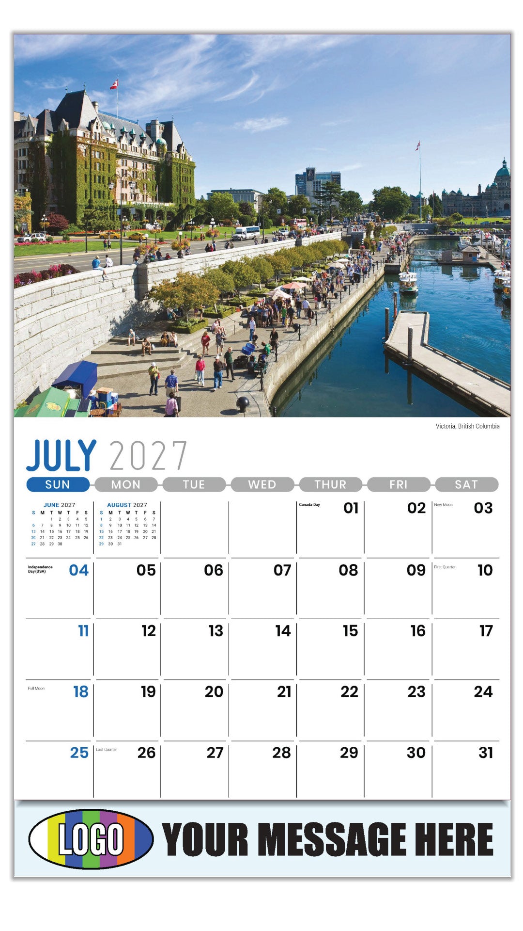2027 Business Promo Calendar - Scenes of Western Canada - Victoria, British Columbia - July